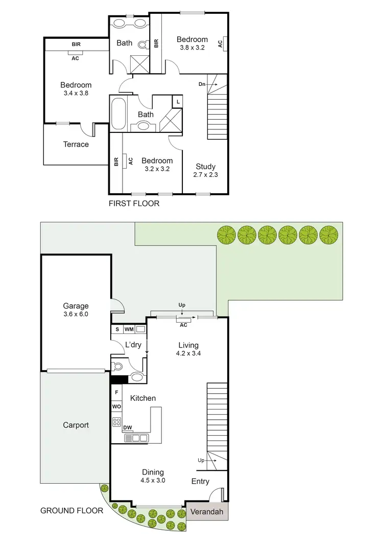 Floorplan of Homely townhouse listing, 2/393 Nepean Highway, Mordialloc VIC 3195