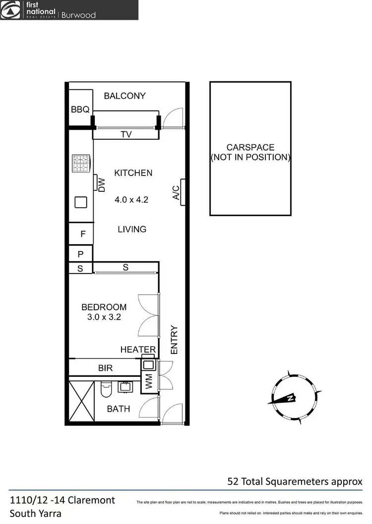 Floorplan of Homely apartment listing, 1110/12-14 Claremont Street, South Yarra VIC 3141