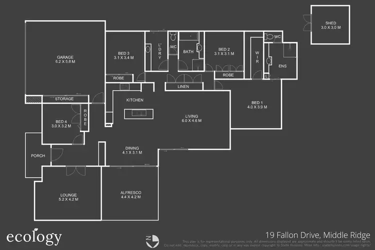 Floorplan of Homely house listing, 19 Fallon Drive, Middle Ridge QLD 4350