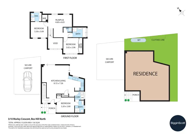 Floorplan of Homely townhouse listing, 3/10 Morley Crescent, Box Hill North VIC 3129
