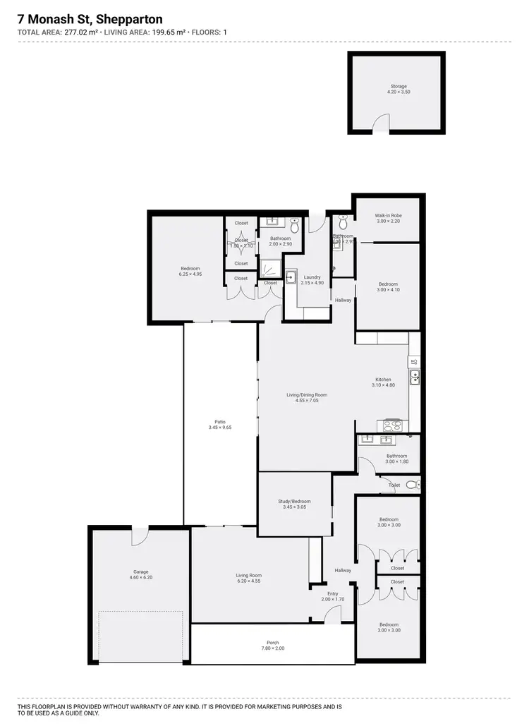 Floorplan of Homely house listing, 7 Monash Street, Shepparton VIC 3630