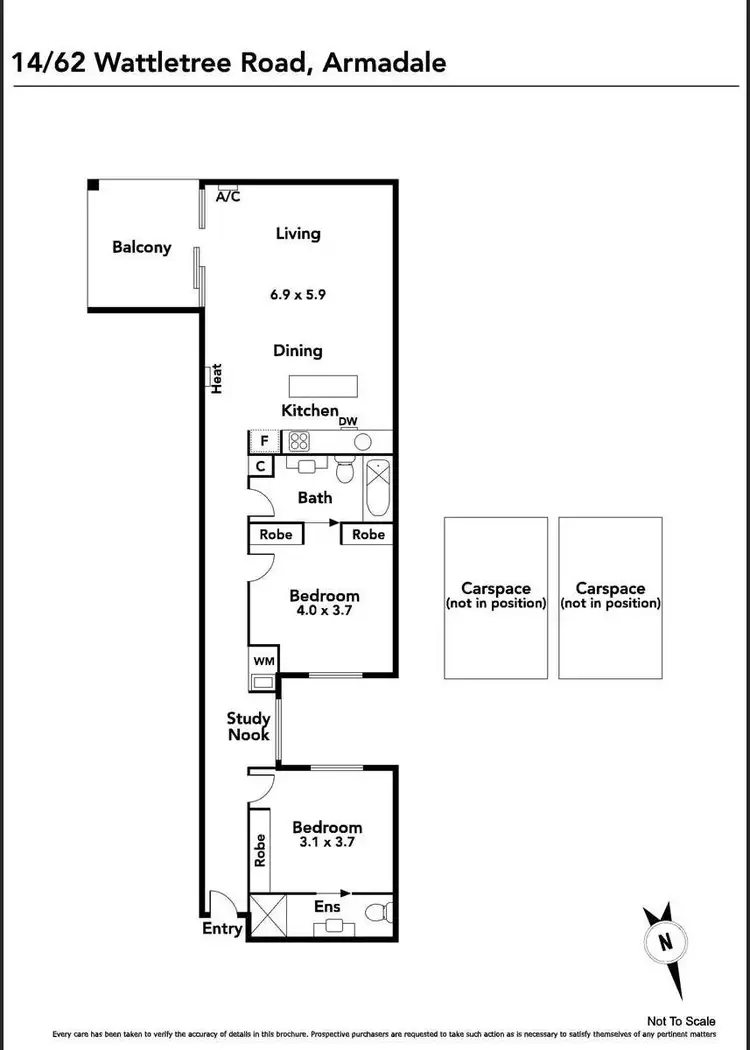 Floorplan of Homely apartment listing, 14/62 Wattletree Road, Armadale VIC 3143