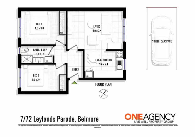 Floorplan of Homely apartment listing, 7/72 Leylands Parade, Belmore NSW 2192