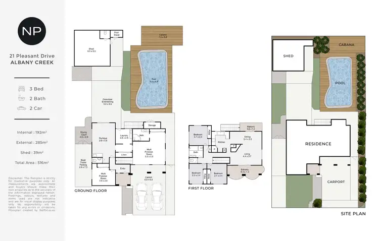 Floorplan of Homely house listing, 21 Pleasant Drive, Albany Creek QLD 4035