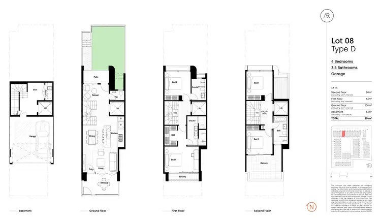 Floorplan of Homely townhouse listing, 8/130 Archer Street, Roseville NSW 2069