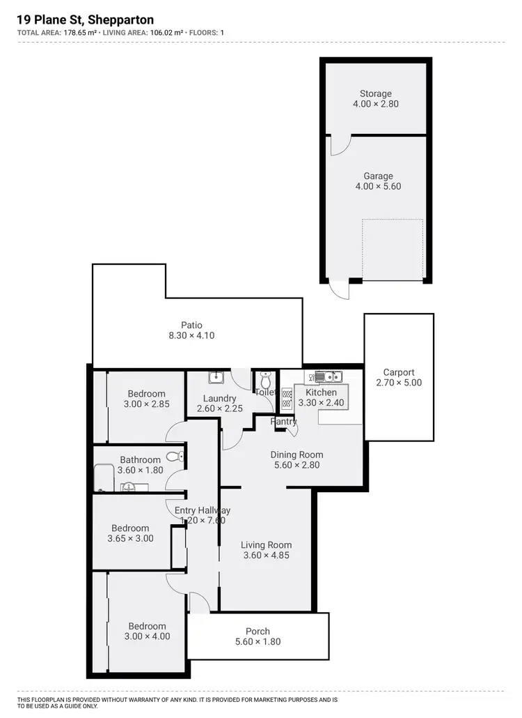 Floorplan of Homely house listing, 19 Plane Street, Shepparton VIC 3630