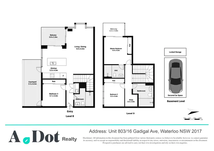 Floorplan of Homely apartment listing, 803/16 Gadigal Avenue, Waterloo NSW 2017