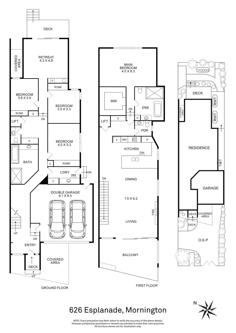 Floorplan of Homely townhouse listing, 626 Esplanade, Mornington VIC 3931