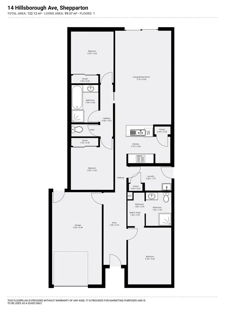 Floorplan of Homely house listing, 14 Hillsborough Avenue, Shepparton VIC 3630