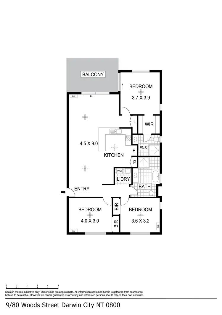 Floorplan of Homely apartment listing, 9/80 Woods Street, Darwin City NT 800