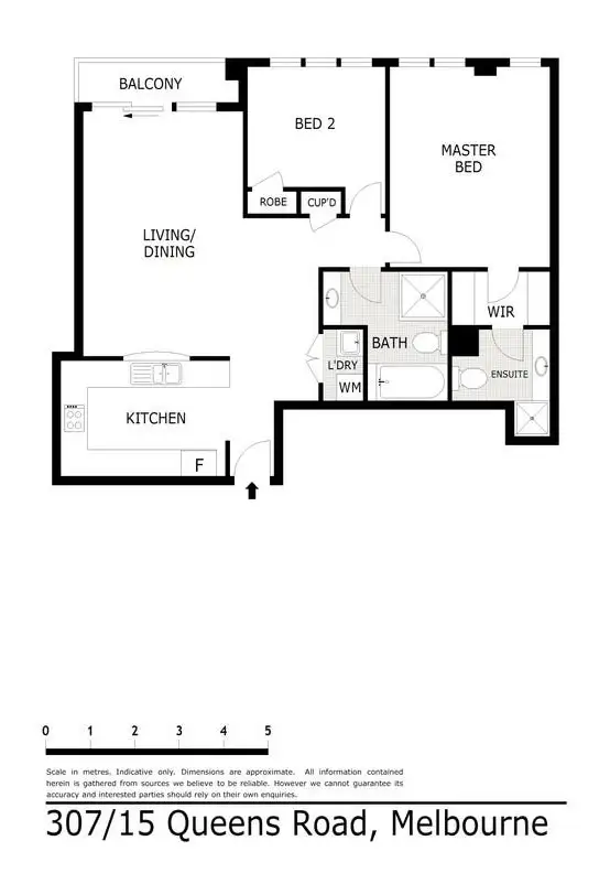 Floorplan of Homely apartment listing, 307/15 Queens Road, Melbourne VIC 3004
