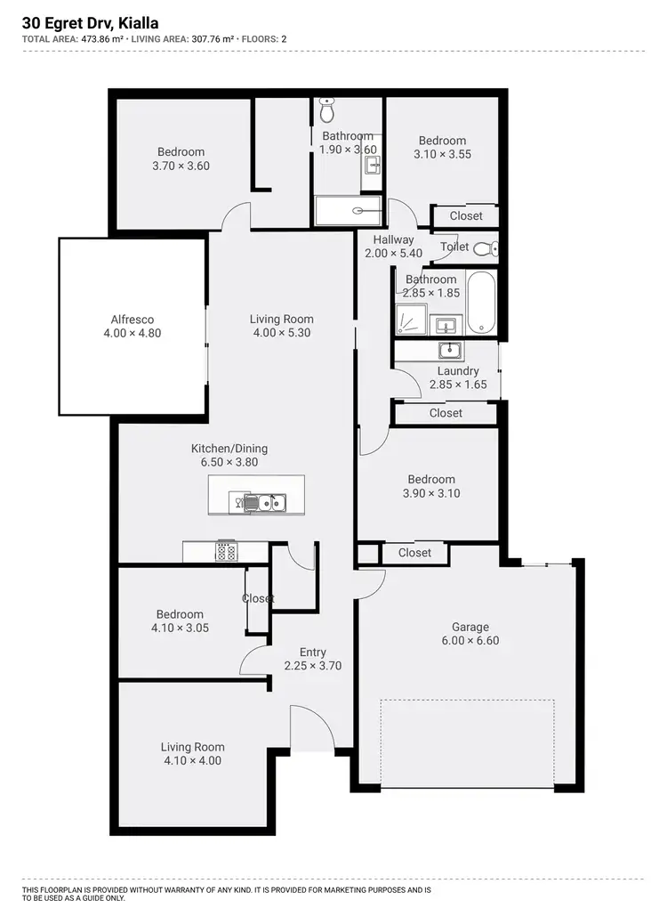 Floorplan of Homely house listing, 30 Egret Drive, Kialla VIC 3631