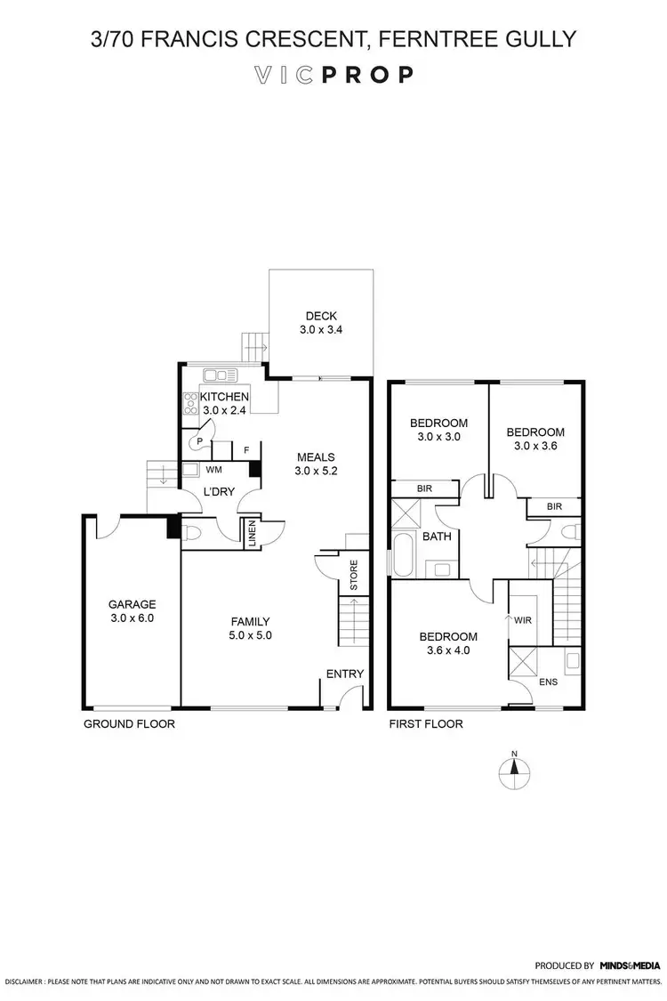 Floorplan of Homely townhouse listing, 3/70 Francis Crescent, Ferntree Gully VIC 3156