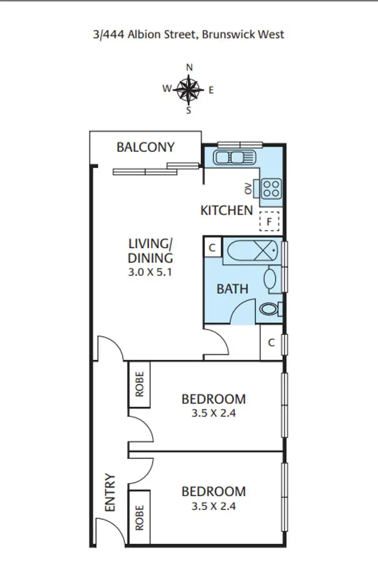 Floorplan of Homely apartment listing, 3/444 Albion Street, Brunswick West VIC 3055