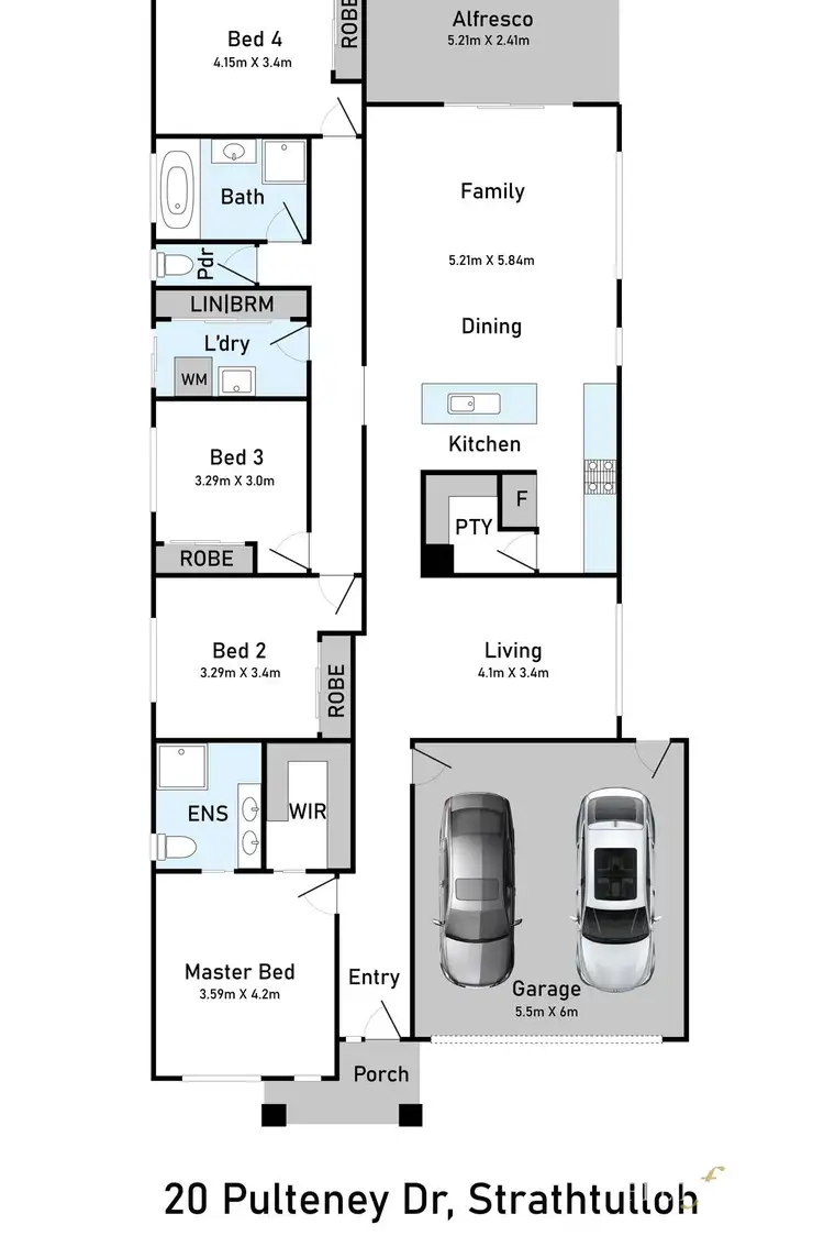 Floorplan of Homely house listing, 20 Pulteney Drive, Strathtulloh VIC 3338