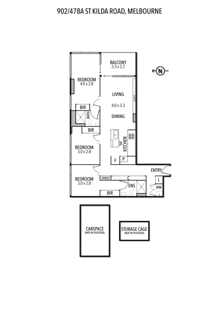 Floorplan of Homely apartment listing, 902/478A St Kilda Road, Melbourne VIC 3004