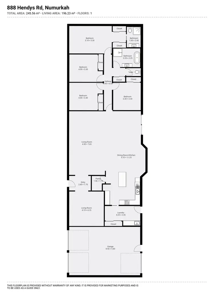 Floorplan of Homely rural property listing, 888 Hendys Road, Numurkah VIC 3636