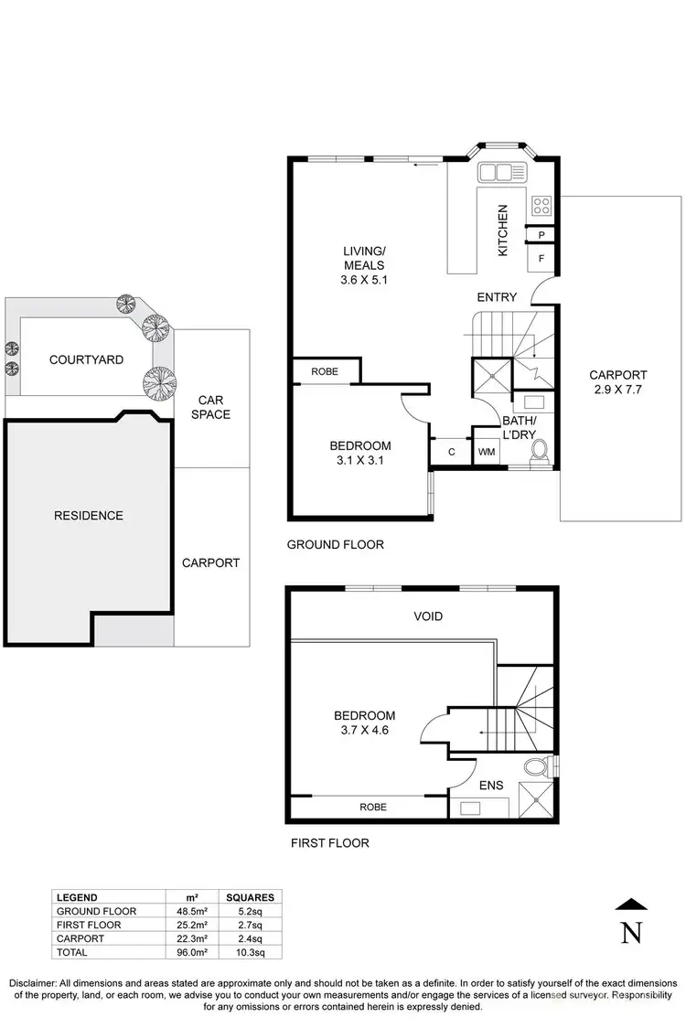 Floorplan of Homely townhouse listing, 6/11 Doncaster East Road, Mitcham VIC 3132