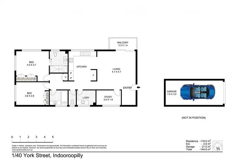 Floorplan of Homely unit listing, 1/40 York Street, Indooroopilly QLD 4068