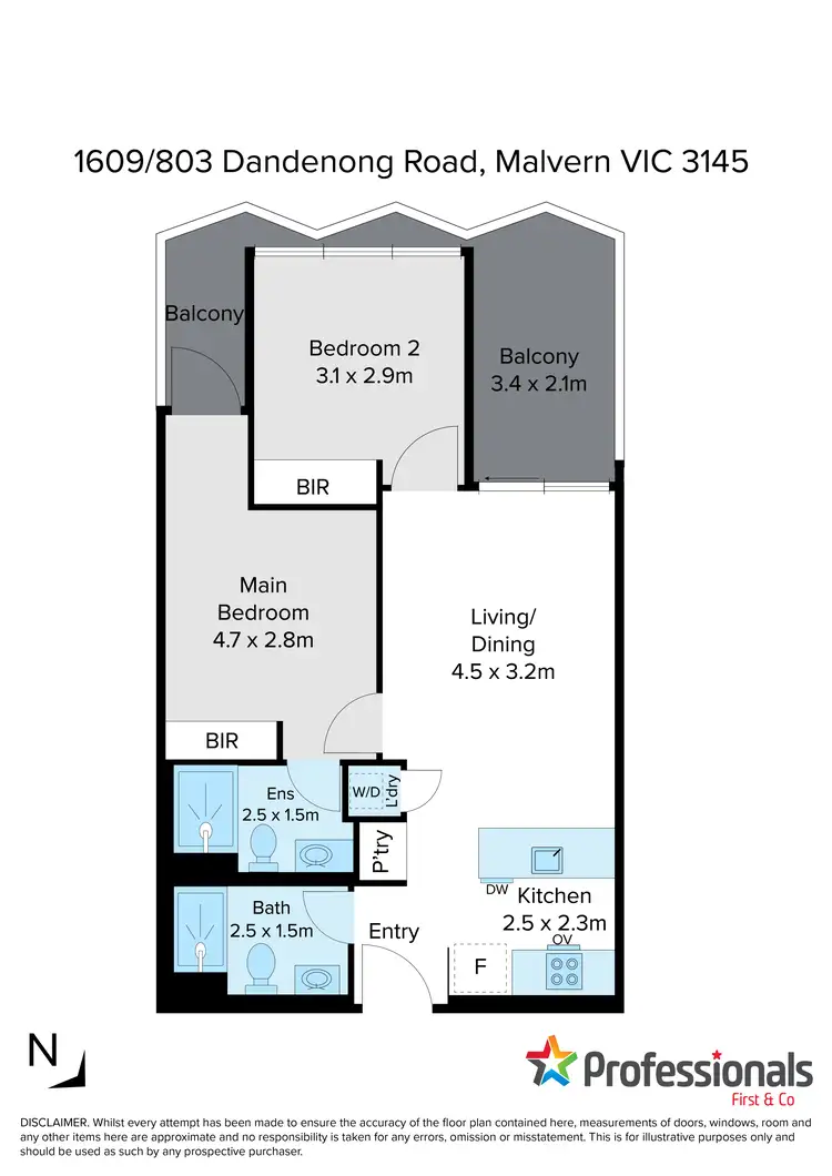 Floorplan of Homely apartment listing, 1609/803 Dandenong Road, Malvern East VIC 3145
