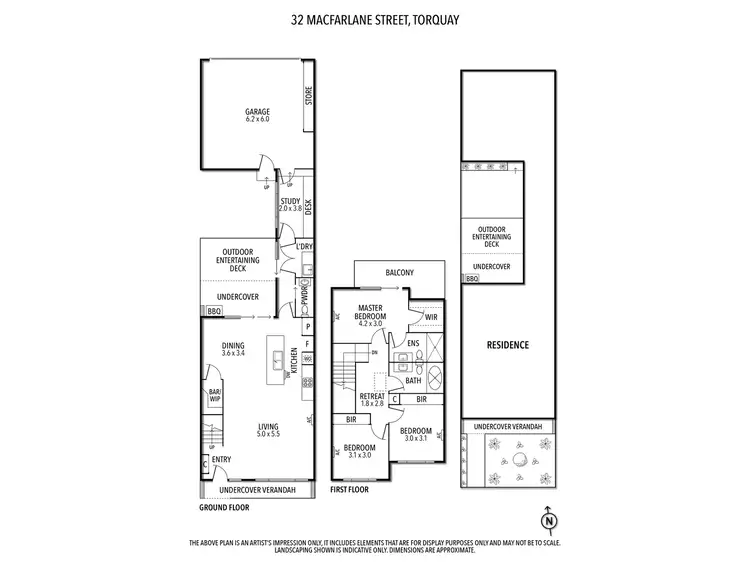 Floorplan of Homely townhouse listing, 32 Macfarlane Street, Torquay VIC 3228