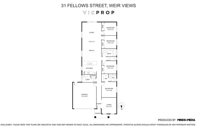 Floorplan of Homely house listing, 31 Fellows Street, Weir Views VIC 3338