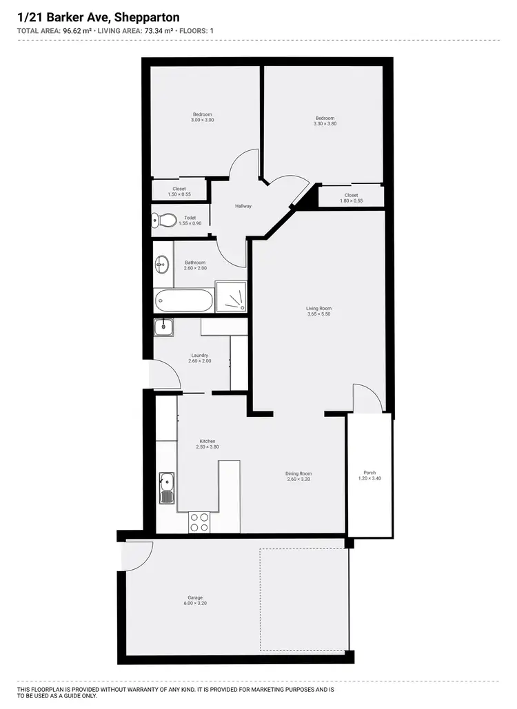 Floorplan of Homely unit listing, 1/21 Barker Avenue, Shepparton VIC 3630