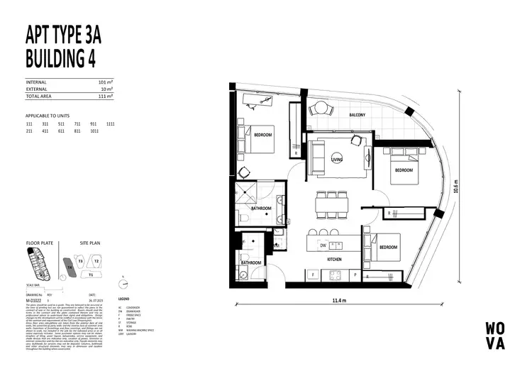 Floorplan of Homely apartment listing, 711/220 Melrose Drive, Phillip ACT 2606