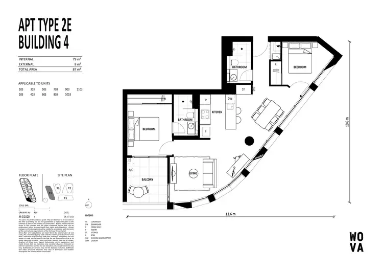 Floorplan of Homely apartment listing, 1003/220 Melrose Drive, Phillip ACT 2606