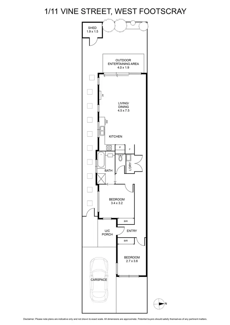 Floorplan of Homely unit listing, 1/11 Vine Street, West Footscray VIC 3012