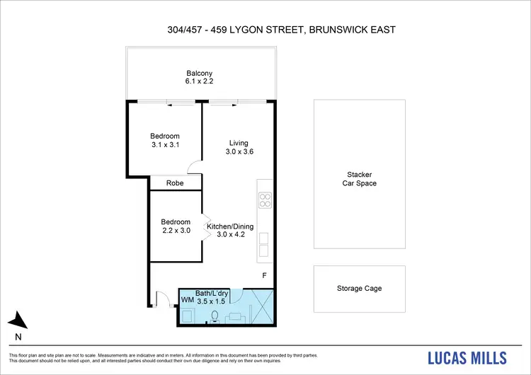 Floorplan of Homely apartment listing, 304/457-459 Lygon Street, Brunswick East VIC 3057