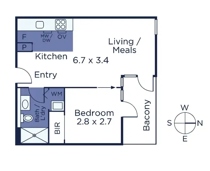 Floorplan of Homely apartment listing, 704/10 Claremont Street, South Yarra VIC 3141