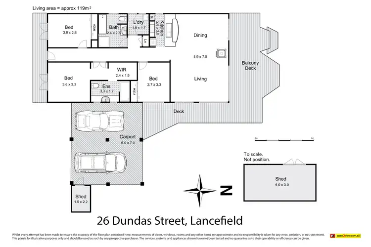 Floorplan of Homely house listing, 26 Dundas Street, Lancefield VIC 3435