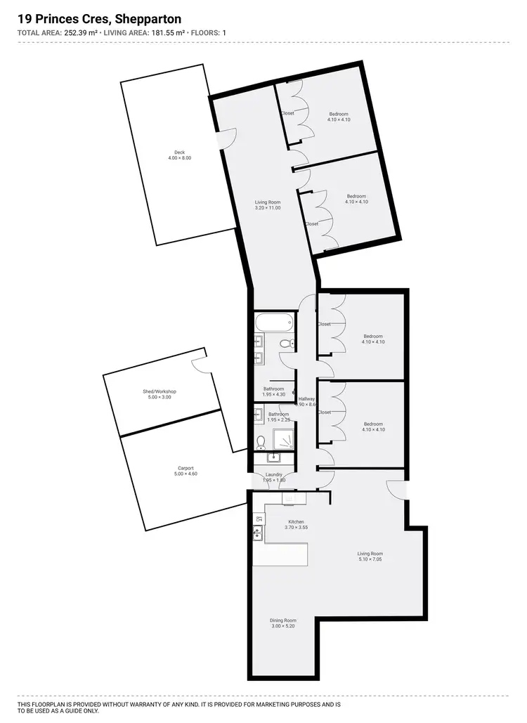Floorplan of Homely house listing, 19 Princes Crescent, Shepparton VIC 3630