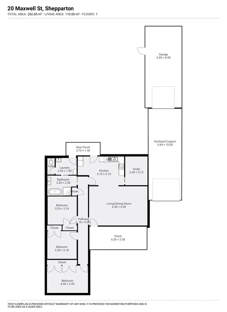 Floorplan of Homely house listing, 20 Maxwell Street, Shepparton VIC 3630