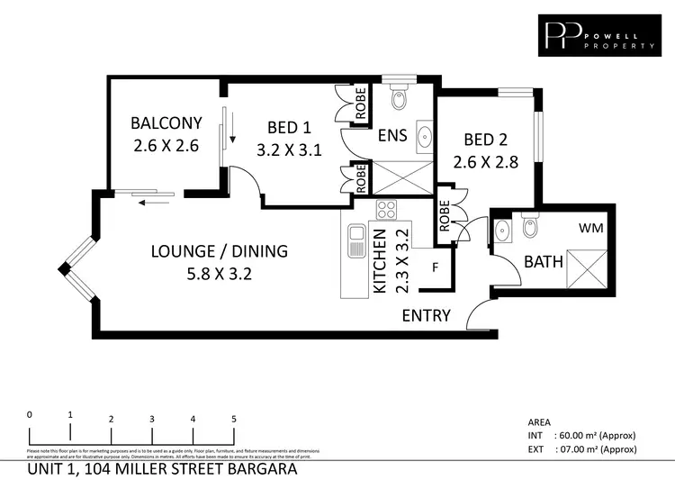 Floorplan of Homely unit listing, 1/104 Miller Street, Bargara QLD 4670