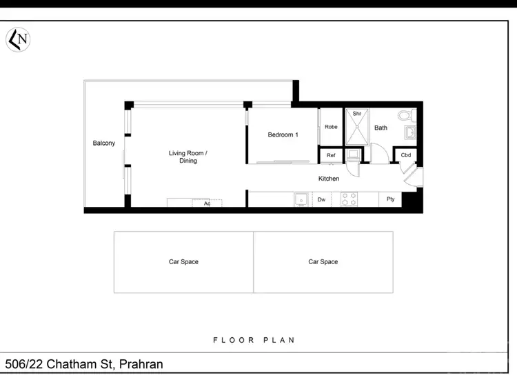 Floorplan of Homely apartment listing, 506/22 Chatham Street, Prahran VIC 3181