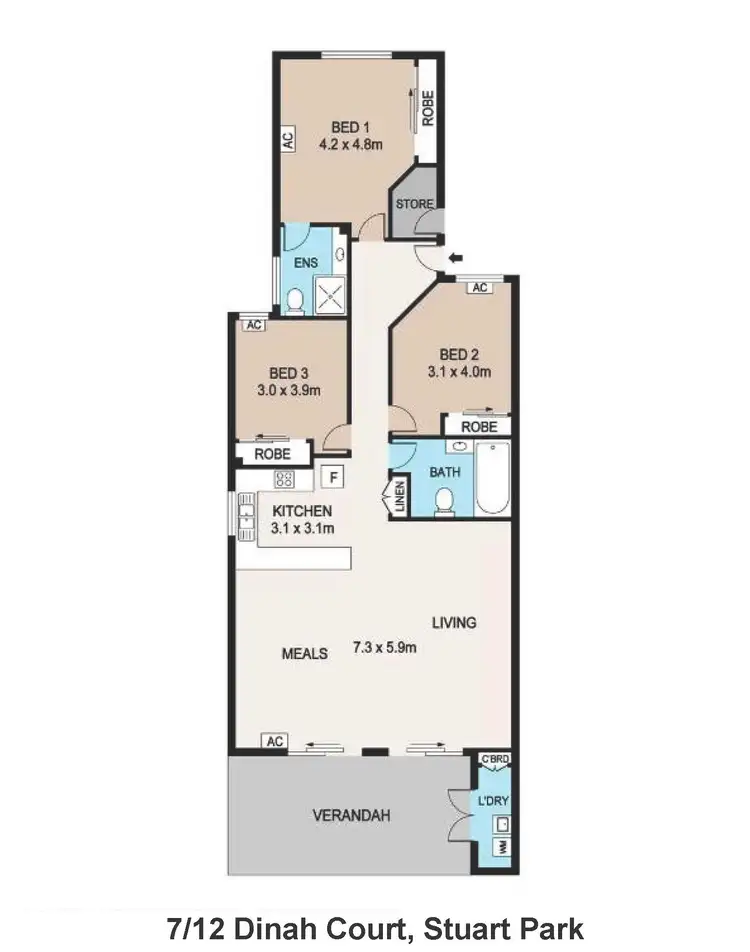 Floorplan of Homely unit listing, 7/12 Dinah Court, Stuart Park NT 820