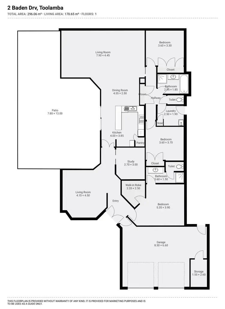 Floorplan of Homely house listing, 2 Baden Drive, Toolamba VIC 3614