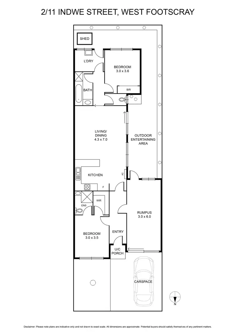 Floorplan of Homely villa listing, 2/11 Indwe Street, West Footscray VIC 3012