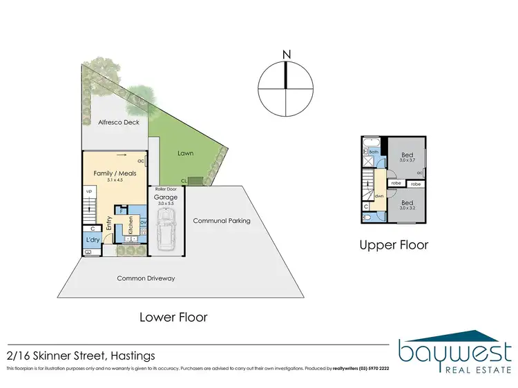 Floorplan of Homely townhouse listing, 2/16 Skinner Street, Hastings VIC 3915
