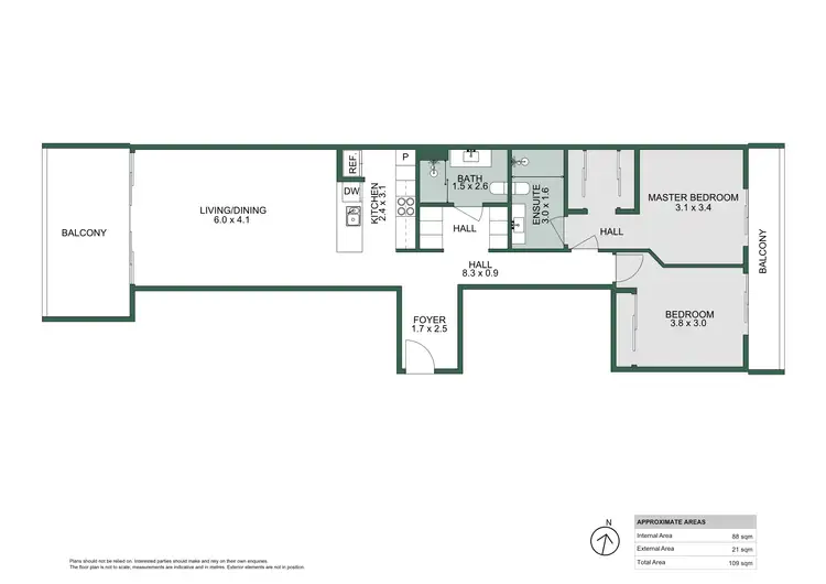Floorplan of Homely unit listing, 305/482 The Esplanade, Warners Bay NSW 2282