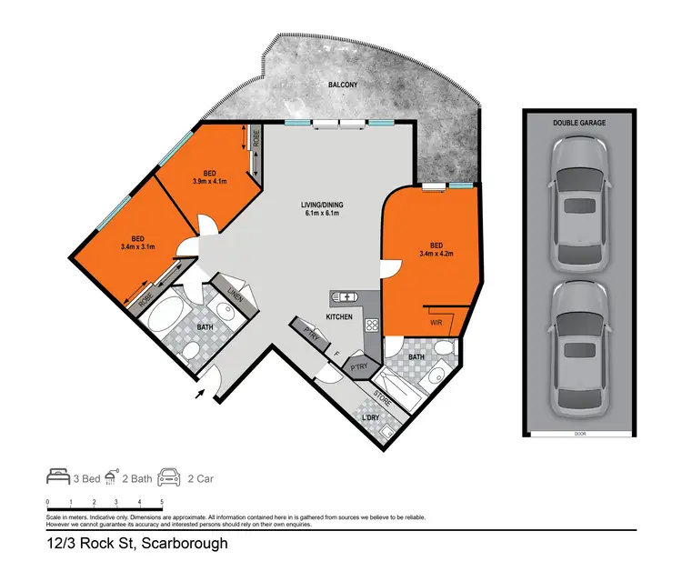 Floorplan of Homely apartment listing, 12/3 Rock Street, Scarborough QLD 4020