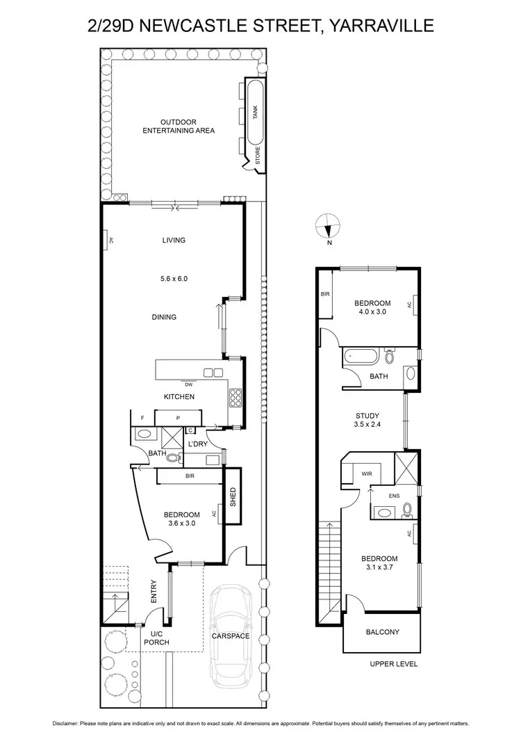 Floorplan of Homely townhouse listing, 2/29D Newcastle Street, Yarraville VIC 3013
