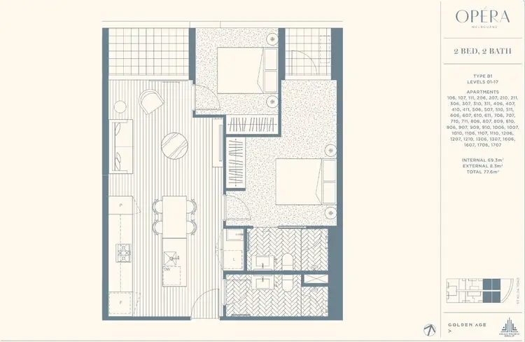 Floorplan of Homely apartment listing, 906/450 Saint Kilda Road, Melbourne VIC 3004