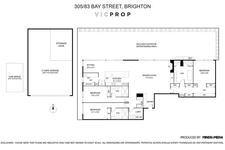 Floorplan of Homely apartment listing, Residence 305, 83 Bay Street, Brighton VIC 3186