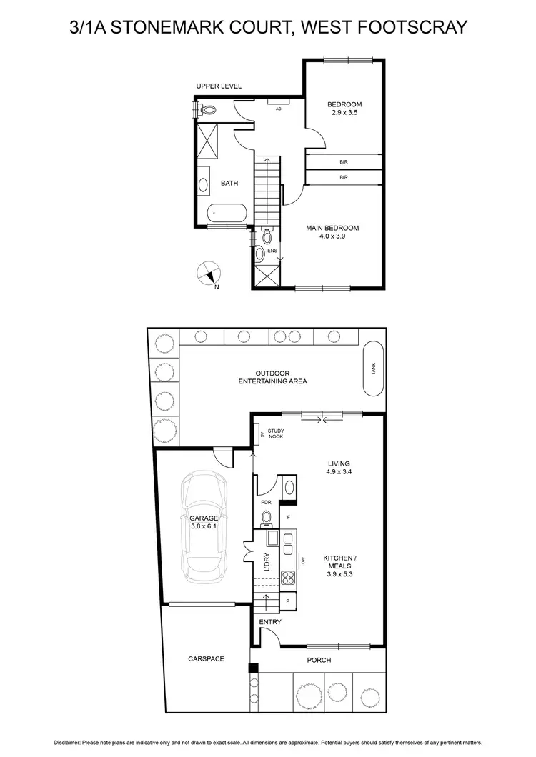Floorplan of Homely townhouse listing, 3/1a Stonemark Court, West Footscray VIC 3012