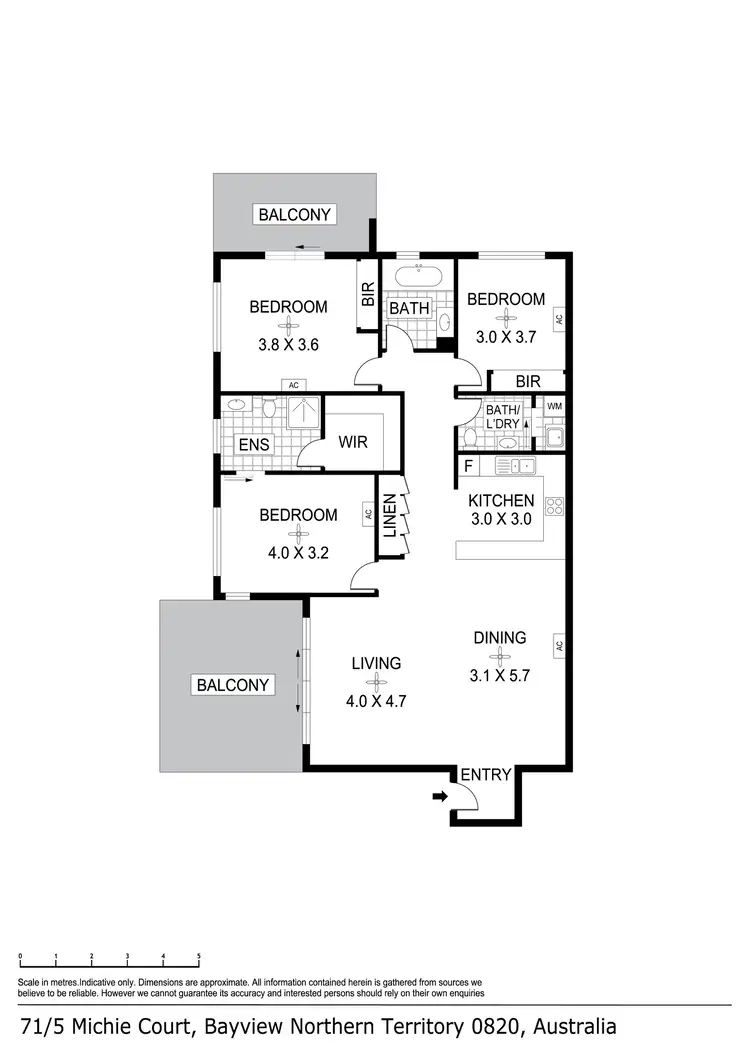 Floorplan of Homely unit listing, 71/5 Michie Court, Bayview NT 820