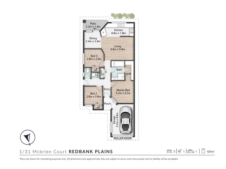 Floorplan of Homely semi-detached listing, 1/31 Mcbrien Court, Redbank Plains QLD 4301