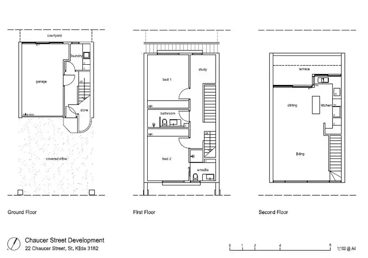 Floorplan of Homely townhouse listing, 4/22 Chaucer Street, St Kilda VIC 3182